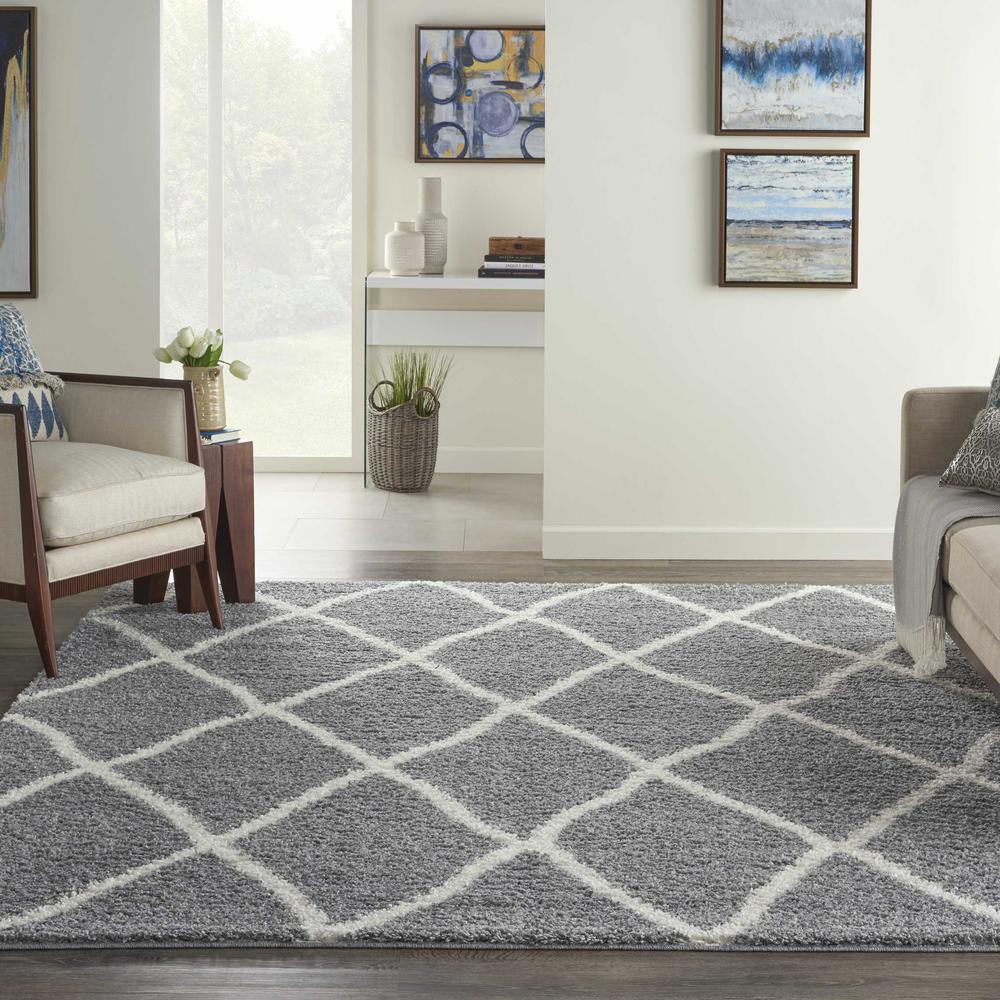 SHI02 Shangri-La Light Grey/Ivory Area Rug- 8' x 10'