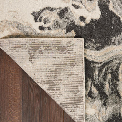Nourison Home Elegance FAR01 Grey and White 4'x6' Contemporary Area Rug