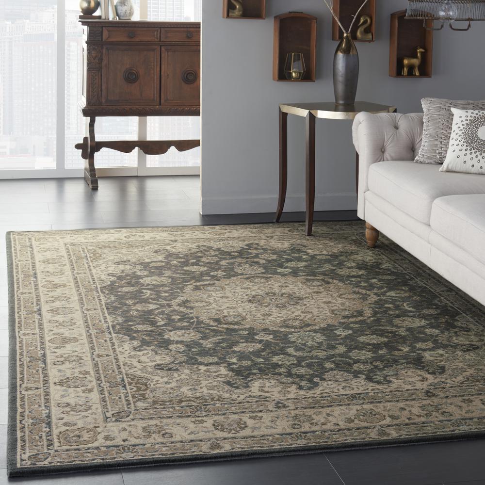 Nourison Living Treasures Area Rug, Grey/Ivory, 9'9" x 13'9", LI15