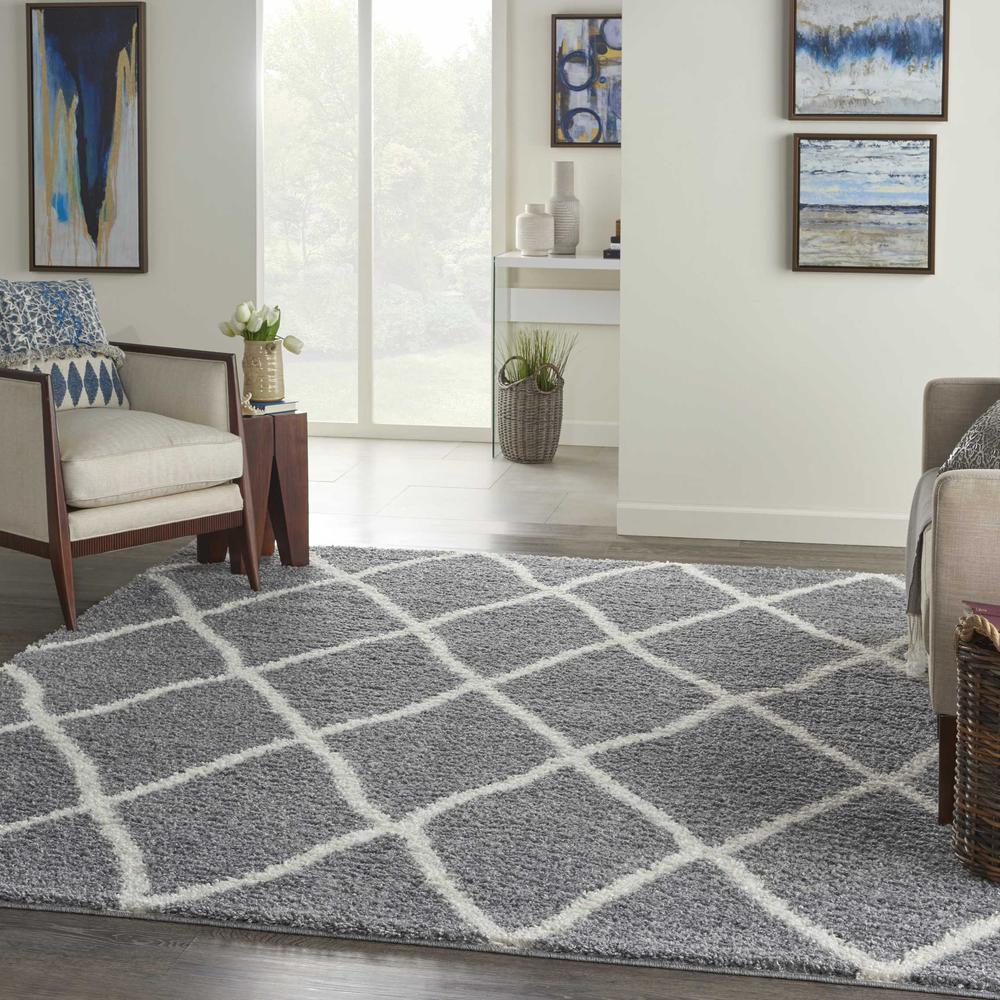 SHI02 Shangri-La Light Grey/Ivory Area Rug- 8' x 10'