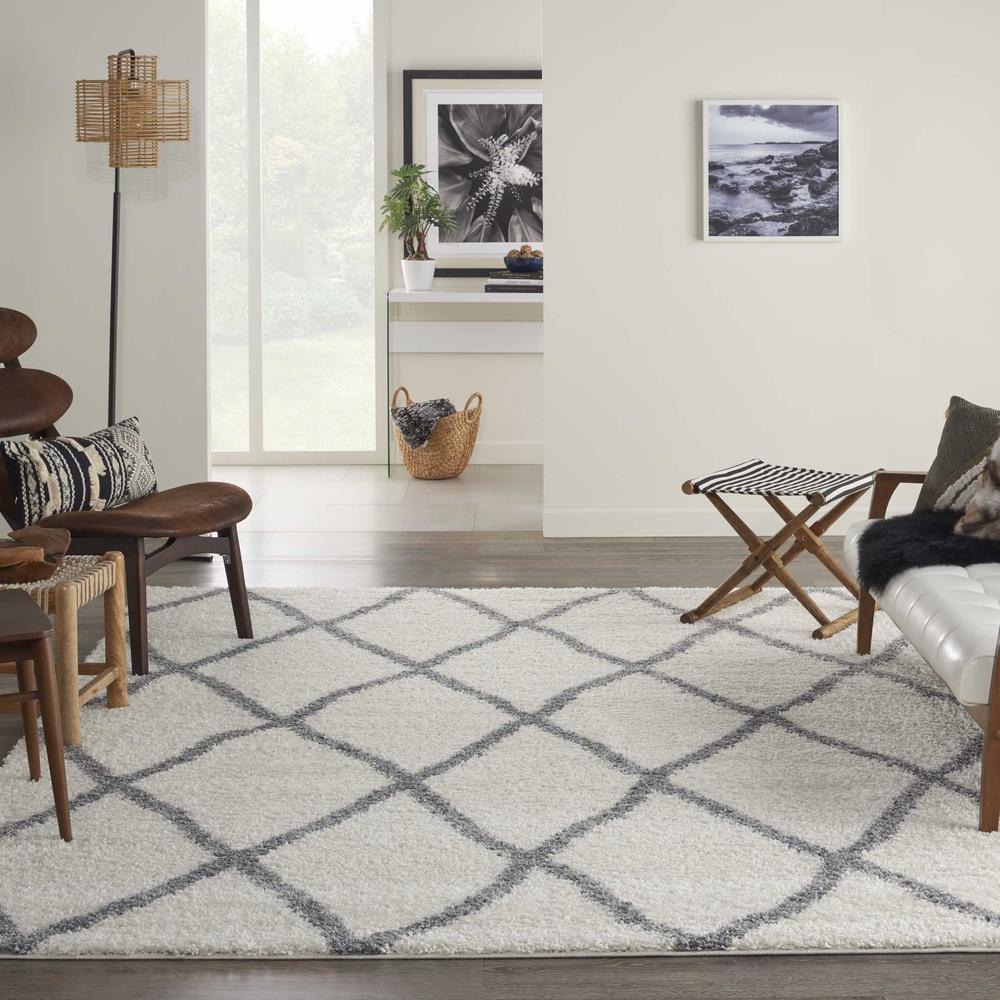 SHI02 Shangri-La Ivory/Light Grey Area Rug- 8' x 10'