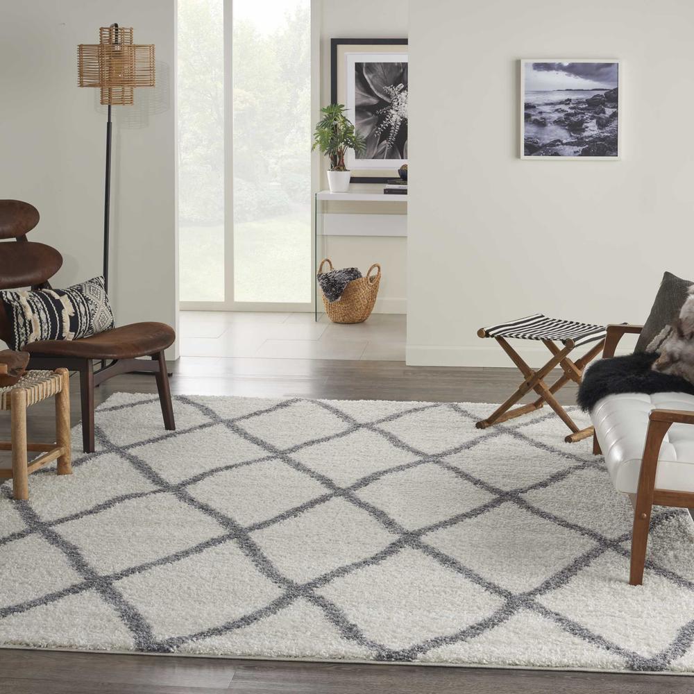 SHI02 Shangri-La Ivory/Light Grey Area Rug- 8' x 10'
