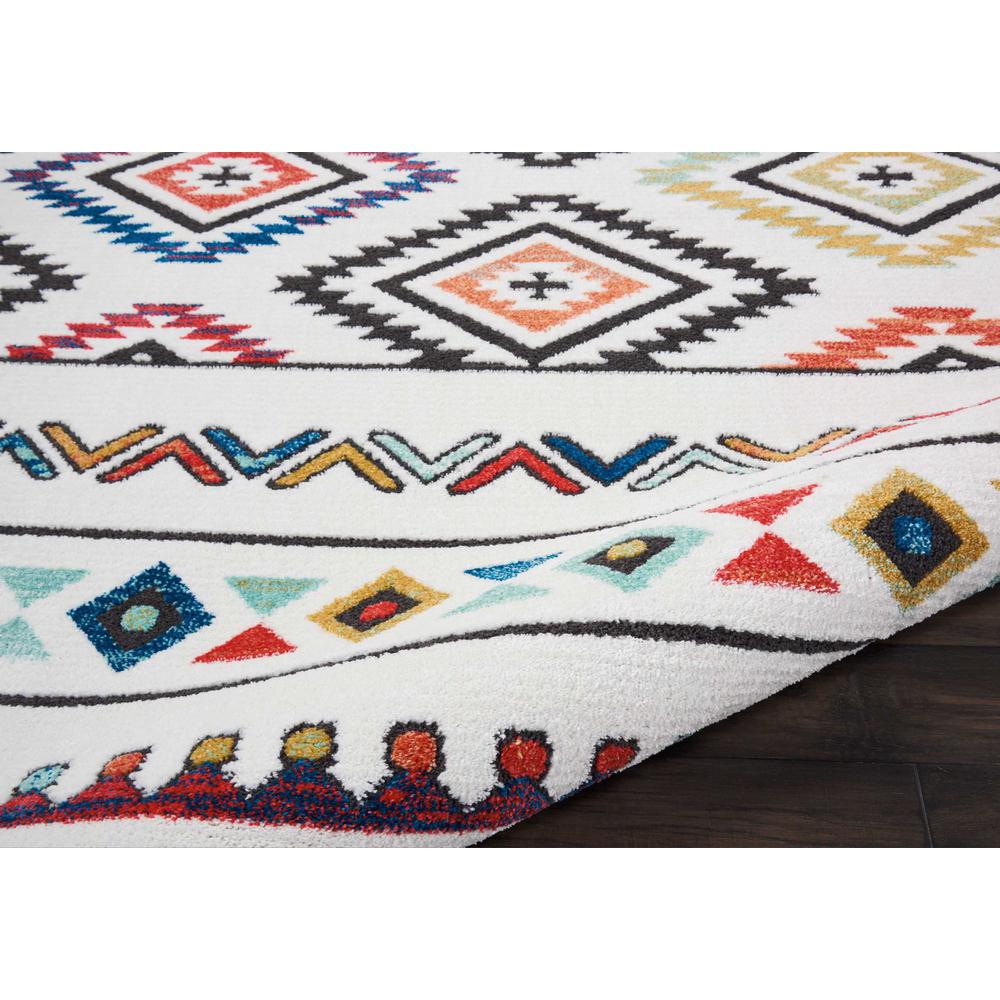 Tribal Decor Area Rug, White, 9'3" x 13'
