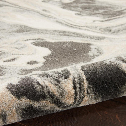 Nourison Home Elegance FAR01 Grey and White 4'x6' Contemporary Area Rug