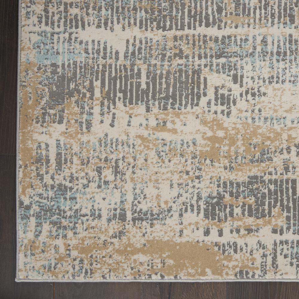 Michael Amini MA90 Uptown Area Rug, Beige/Aqua, 4' x ROUND, UPT03