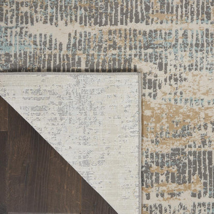 Michael Amini MA90 Uptown Area Rug, Beige/Aqua, 4' x ROUND, UPT03