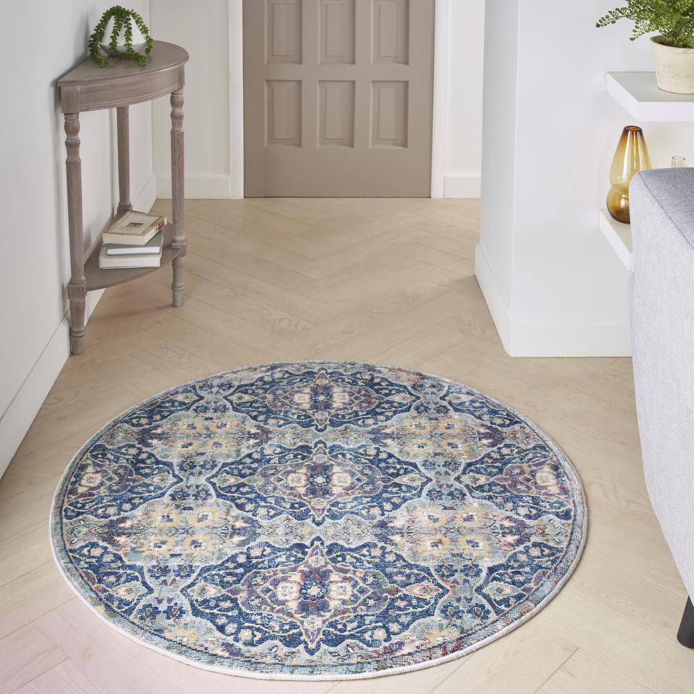 Bohemian Round Area Rug, 4' x Round
