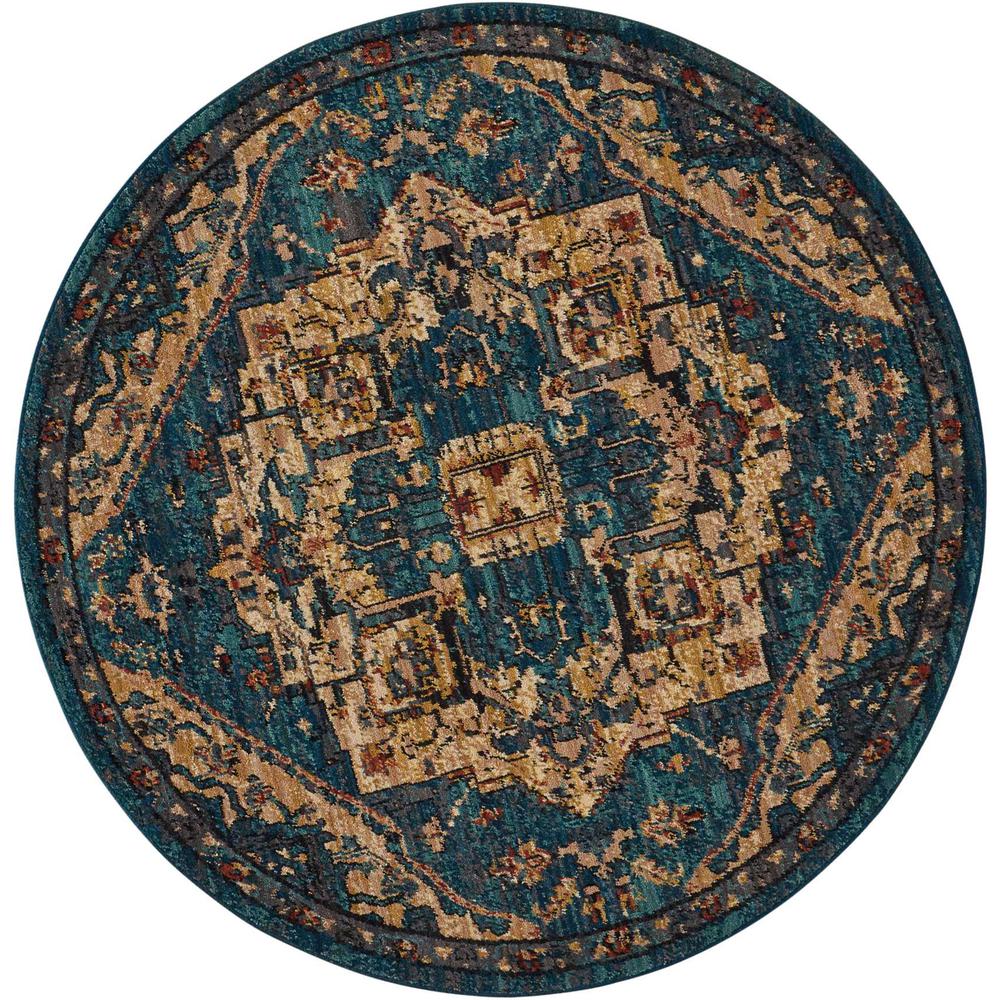 Nourison 2020 Area Rug, Teal, 7'5" x ROUND