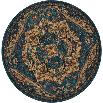 Nourison 2020 Area Rug, Teal, 7'5" x ROUND