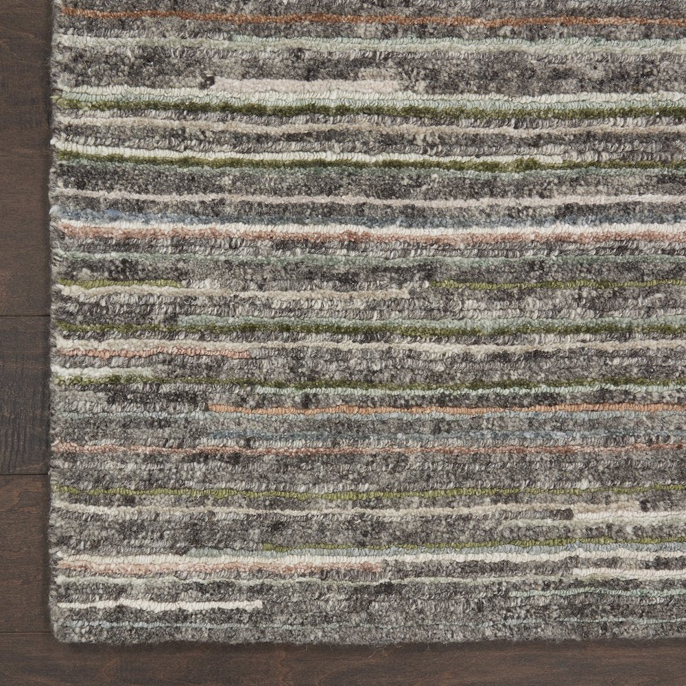 Nourison Plateau Area Rug, Grey/Green, 7'9" x 9'9", PAE01