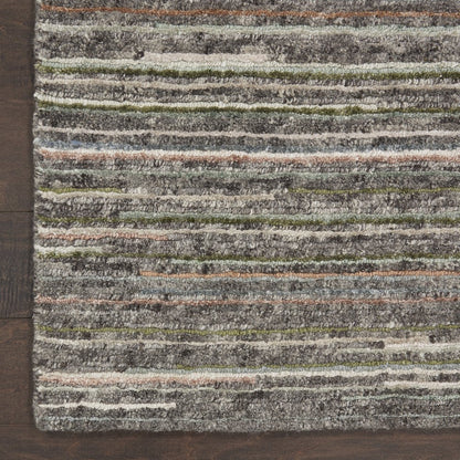 Nourison Plateau Area Rug, Grey/Green, 7'9" x 9'9", PAE01