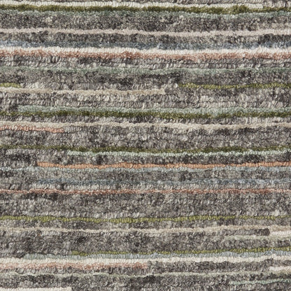 Nourison Plateau Area Rug, Grey/Green, 7'9" x 9'9", PAE01