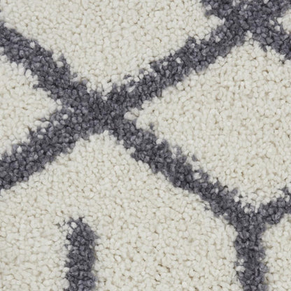 Moroccan Shag Area Rug, White, 2'2" x 8'1"