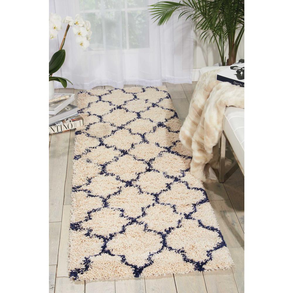 Amore Area Rug, Ivory/Blue, 2'2" x 7'6"