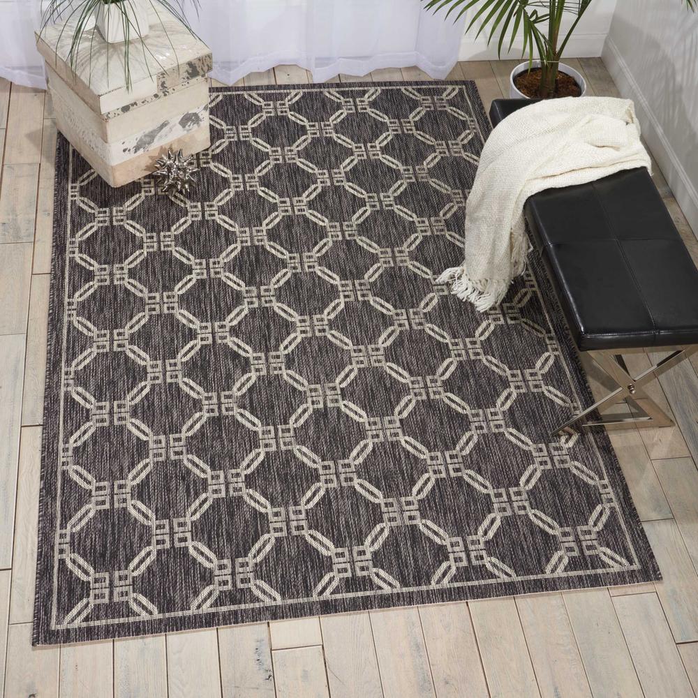 Nourison Garden Party Charcoal Indoor/Outdoor Area Rug