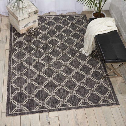 Nourison Garden Party Charcoal Indoor/Outdoor Area Rug