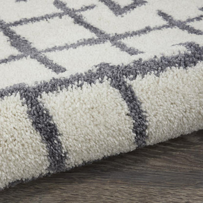 Moroccan Shag Area Rug, White, 2'2" x 4'