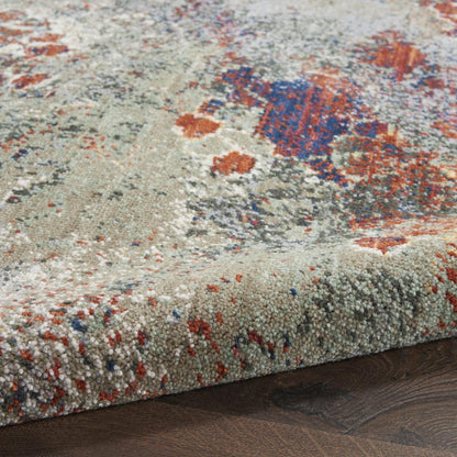 Artworks Area Rug, Seafoam/Brick, 8'6" x 11'6"