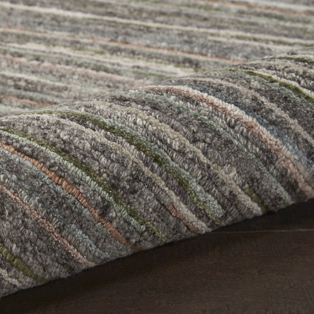 Nourison Plateau Area Rug, Grey/Green, 7'9" x 9'9", PAE01