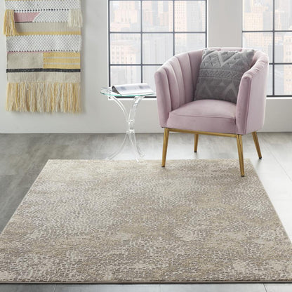 Michael Amini MA90 Uptown Area Rug, Beige/Grey, 4' x 6', UPT02