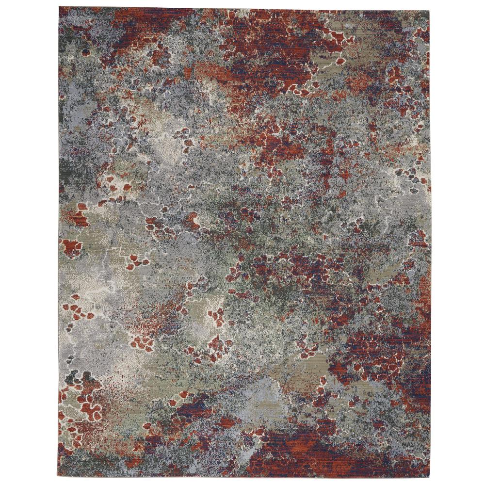 Artworks Area Rug, Seafoam/Brick, 8'6" x 11'6"