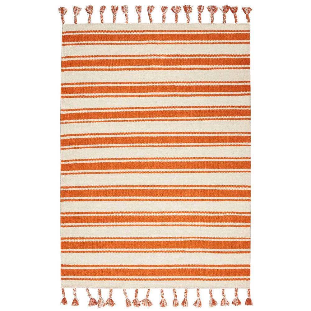 Solano Area Rug, Ivory/Orange, 5' x 7'6"