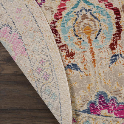 Vintage Round Area Rug, 4' x Round
