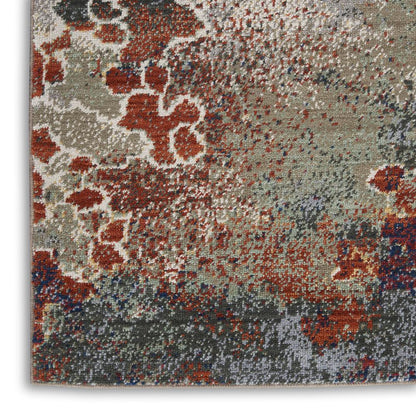 Artworks Area Rug, Seafoam/Brick, 8'6" x 11'6"
