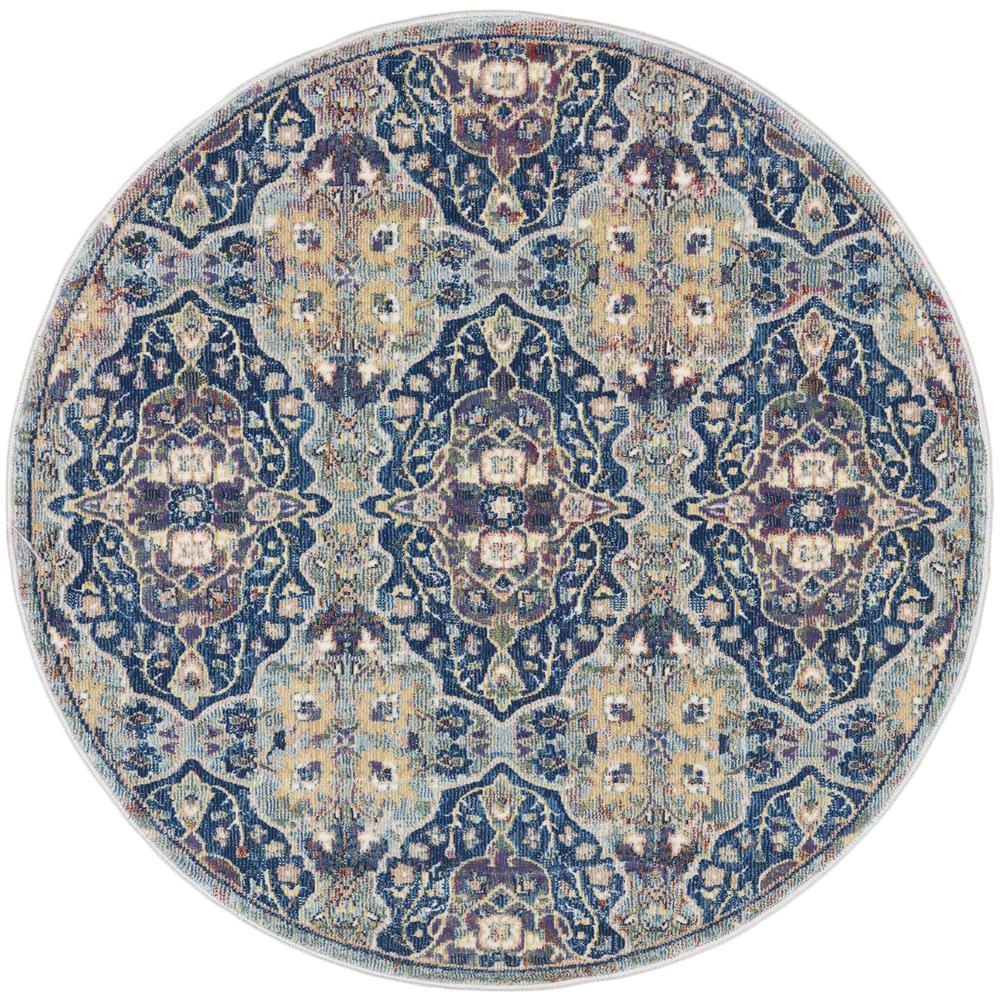 Bohemian Round Area Rug, 4' x Round