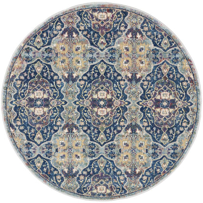 Bohemian Round Area Rug, 4' x Round