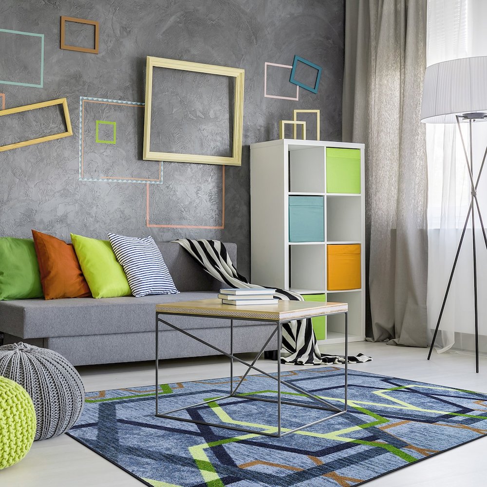 First Take Double Helix 10'9" x 13'2" Area Rug in Color Emerald