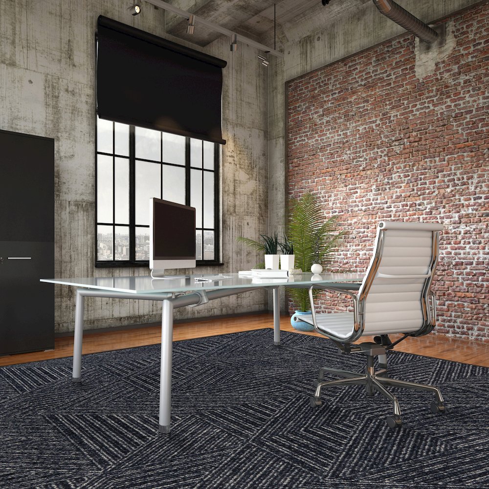 WorkSpace Above Board 5'4" x 7'8" Area Rug in Color Onyx