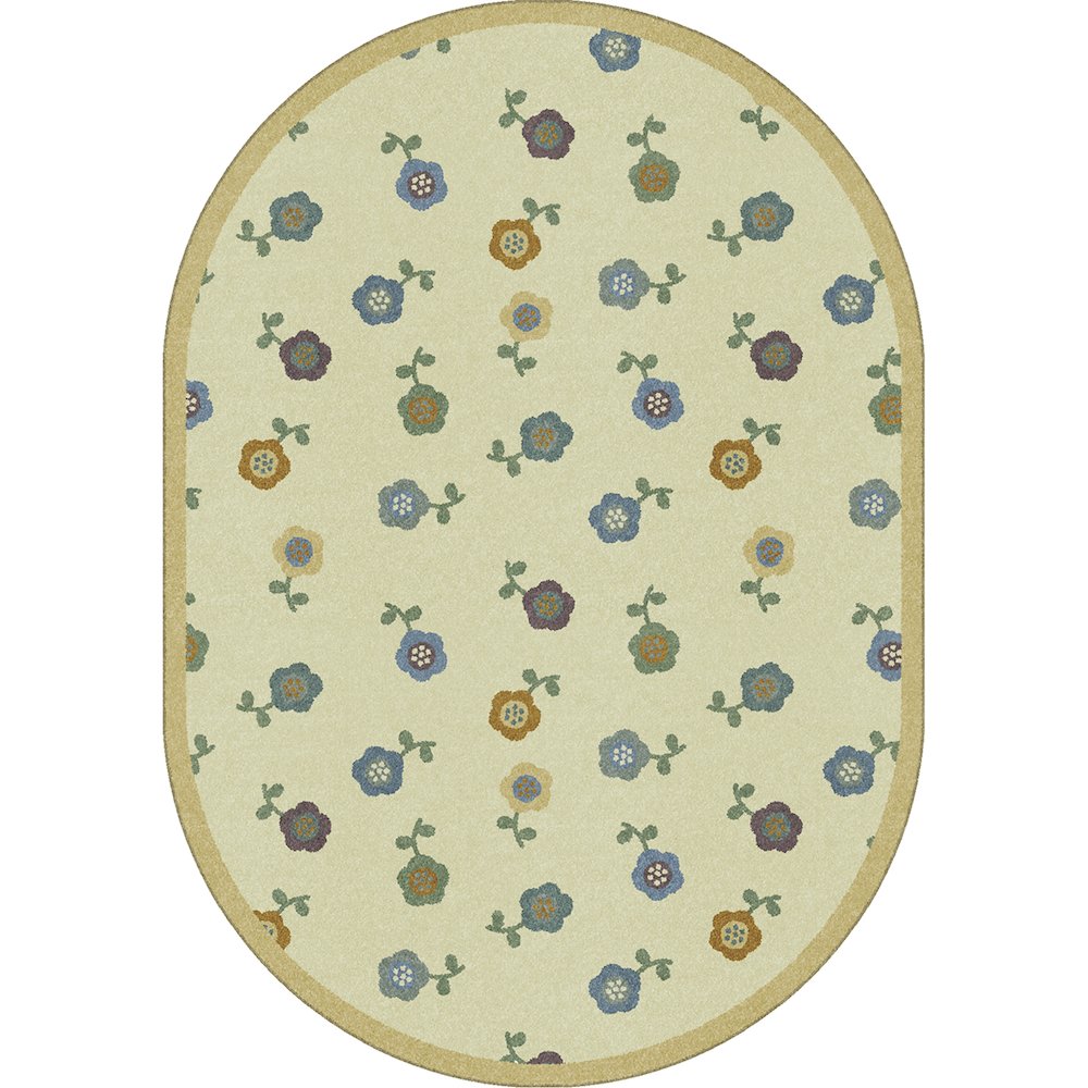 Kid Essentials Awesome Blossom 5'4" x 7'8" Oval Area Rug in Color Soft