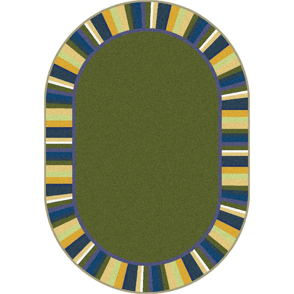 Kid Essentials Clean Green 5'4" x 7'8" Oval Area Rug in Color Bold
