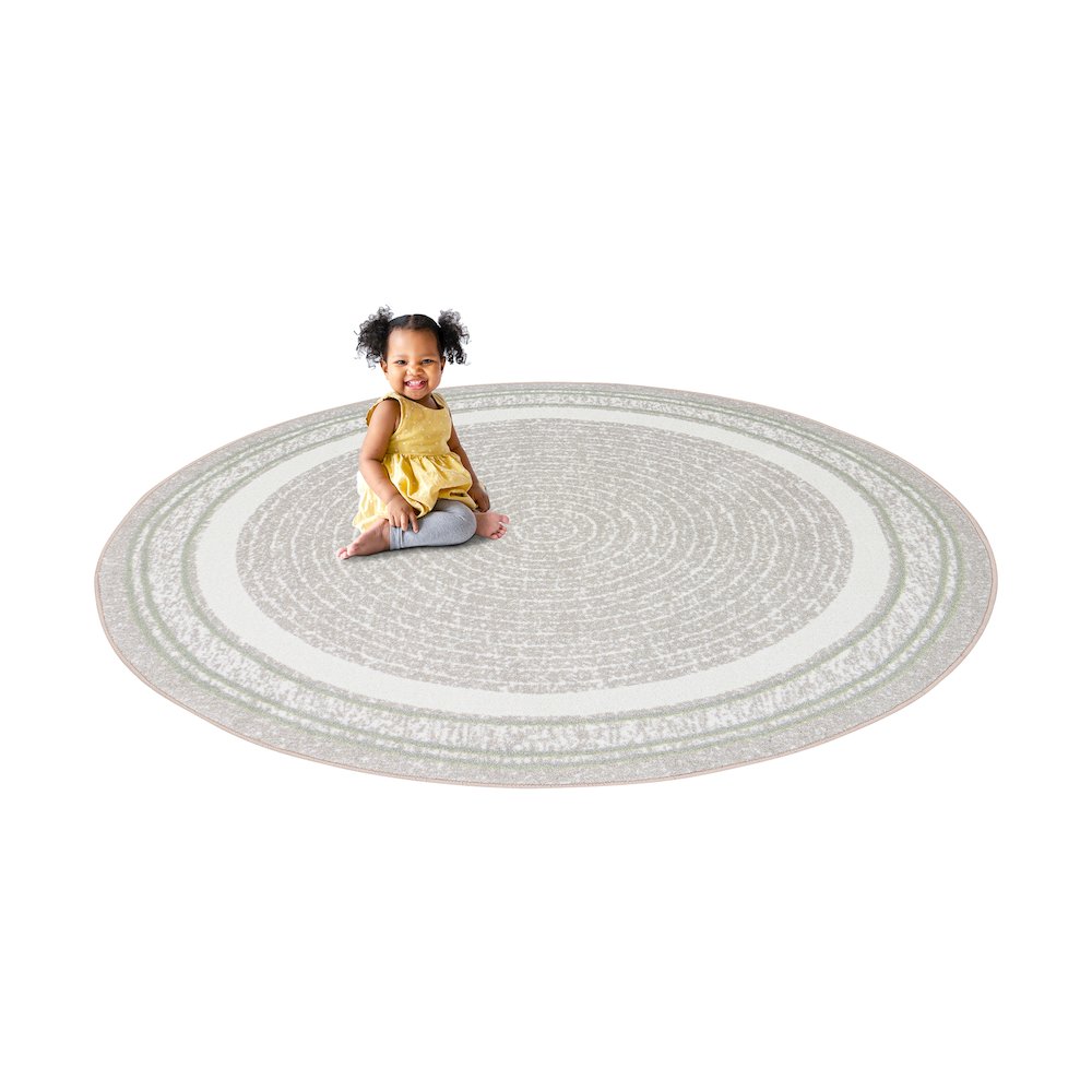 Cozy Corner 5'4" Round Area Rug in Color Sage