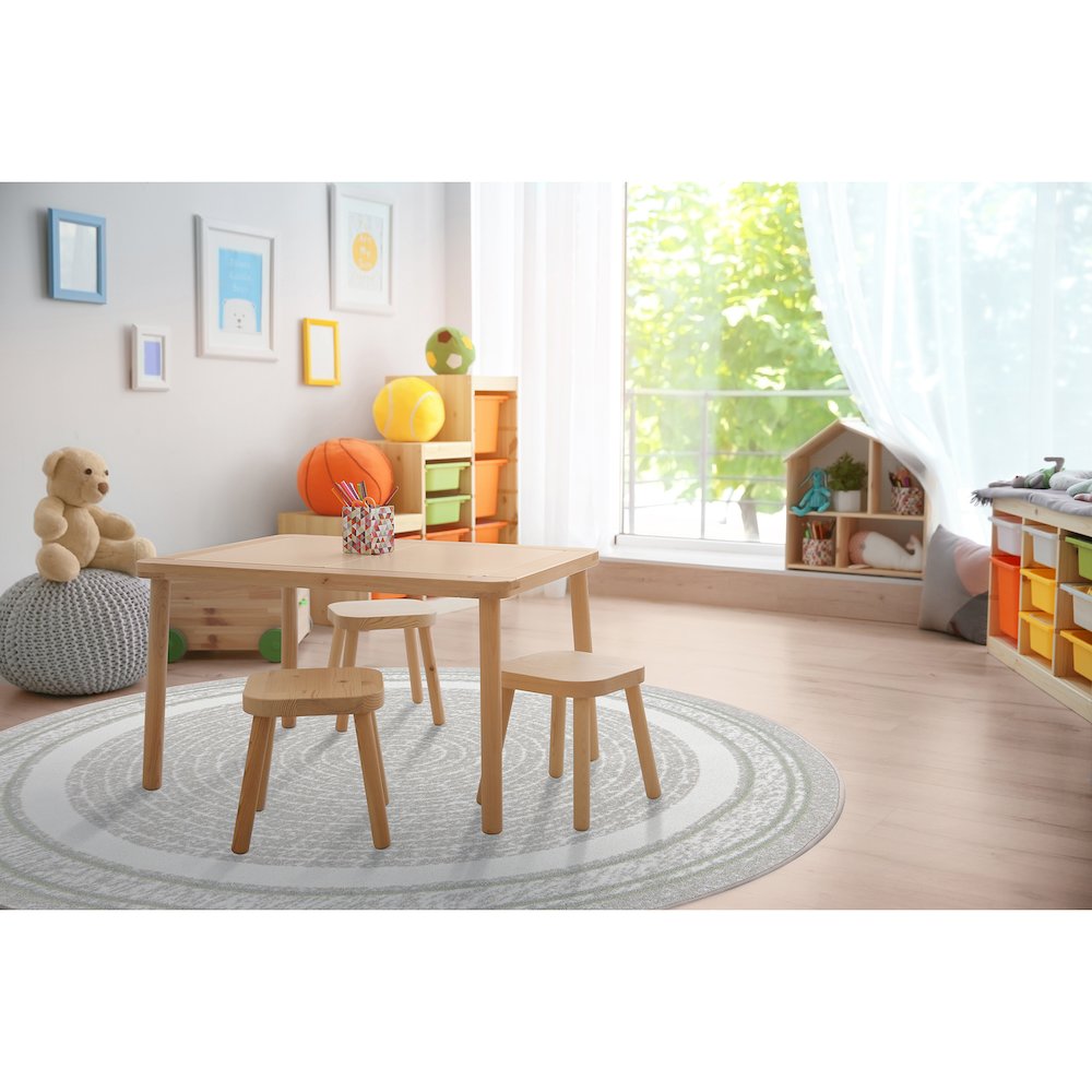 Cozy Corner 5'4" Round Area Rug in Color Sage