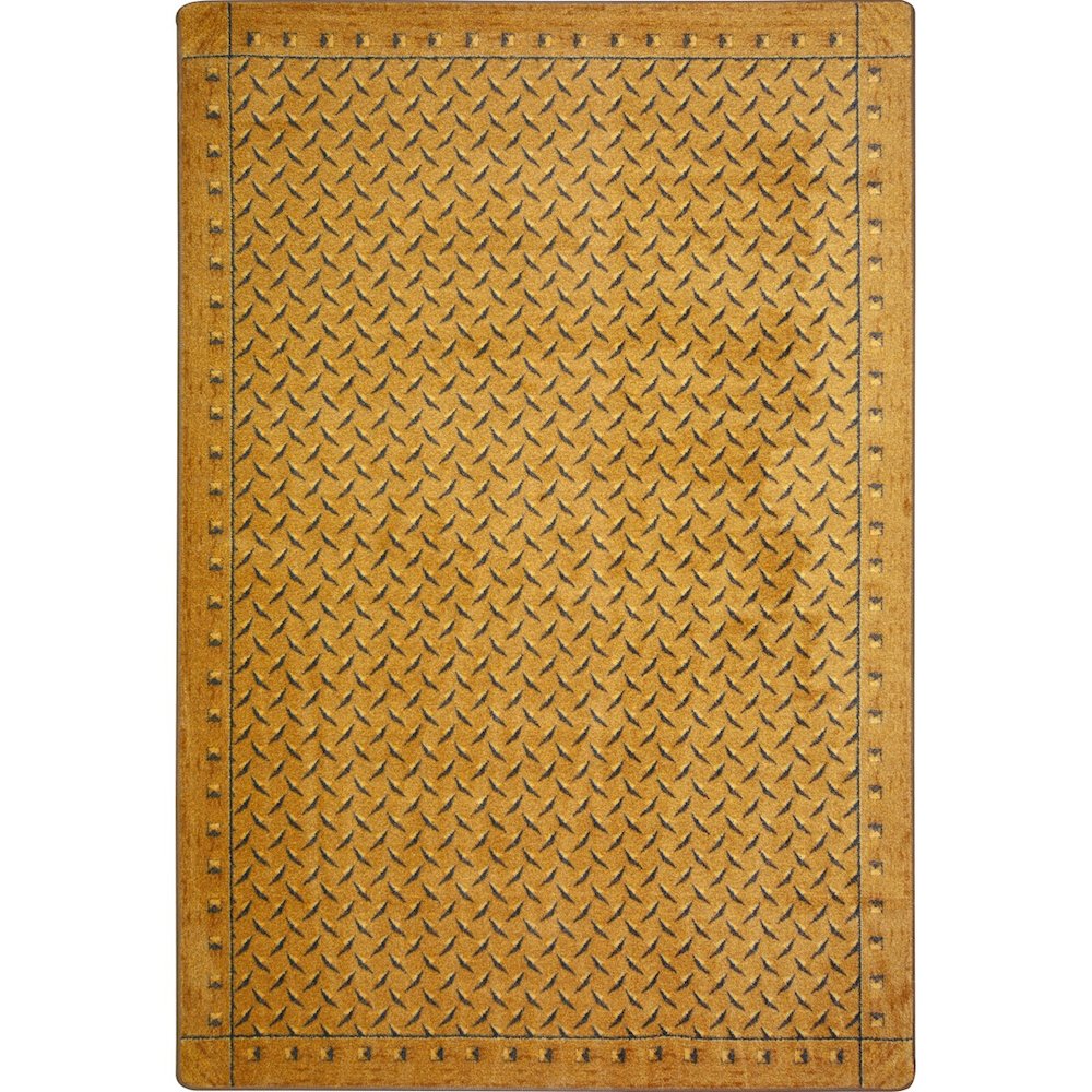 Kaleidoscope Diamond Plate 5'4" x 7'8" Area Rug in Color Gold