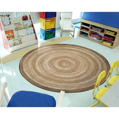 Kid Essentials Feeling Natural 5'4" Round Area Rug in Color Sand