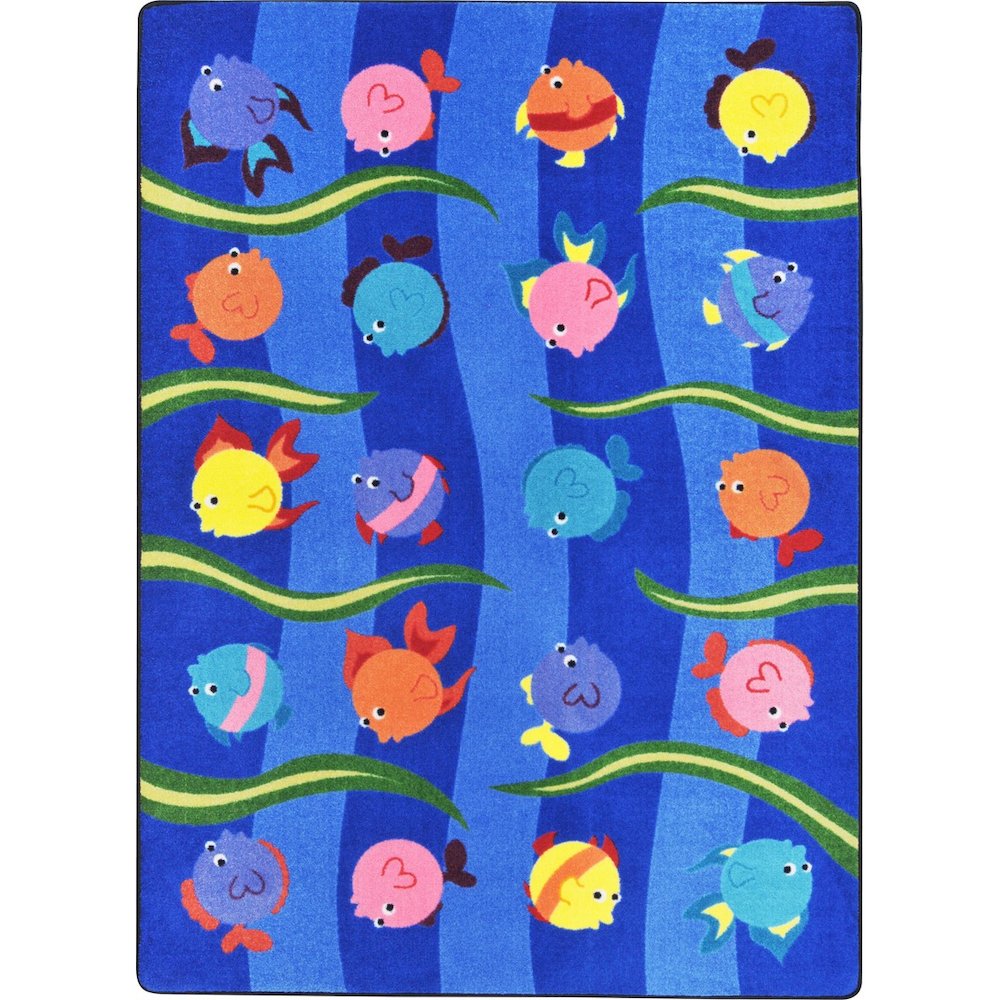 Kid Essentials Friendly Fish 7'8" x 10'9" Area Rug in Color Multi