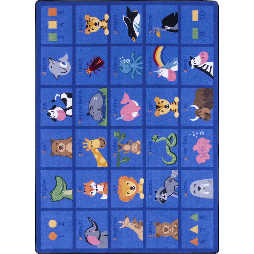 Friendly Phonics Animals 7'8" x 10'9" Area Rug in Color French