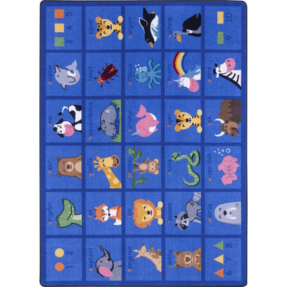 Friendly Phonics Animals 7'8" x 10'9" Area Rug in Color French