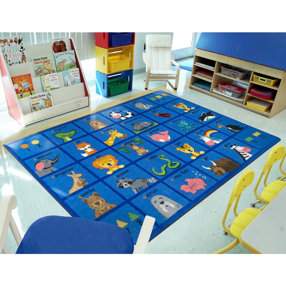 Friendly Phonics Animals 7'8" x 10'9" Area Rug in Color French