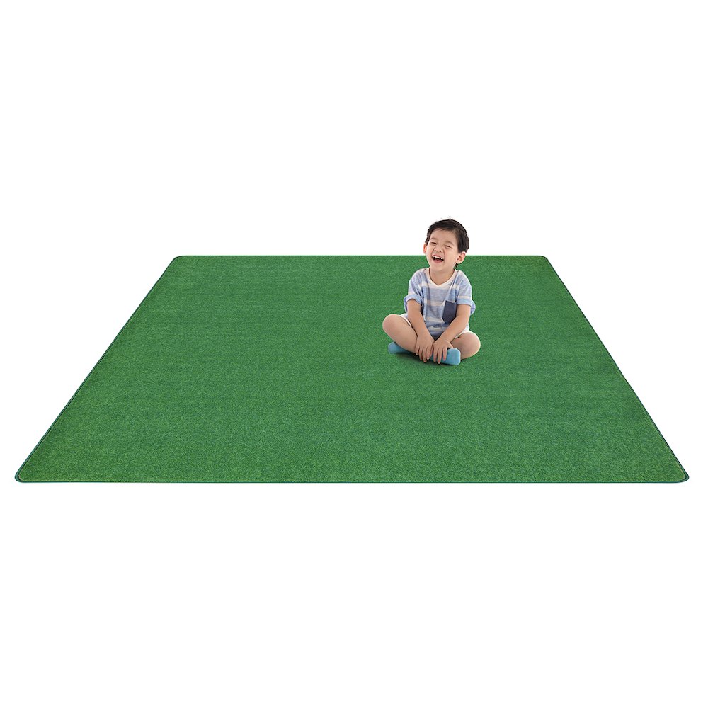 Kid Essentials Just Kidding 12' x 12' Area Rug in Color Grass Green