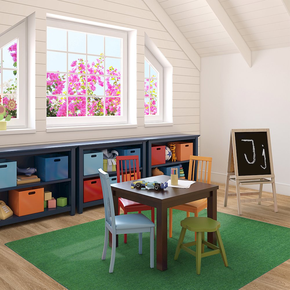 Kid Essentials Just Kidding 12' x 12' Area Rug in Color Grass Green
