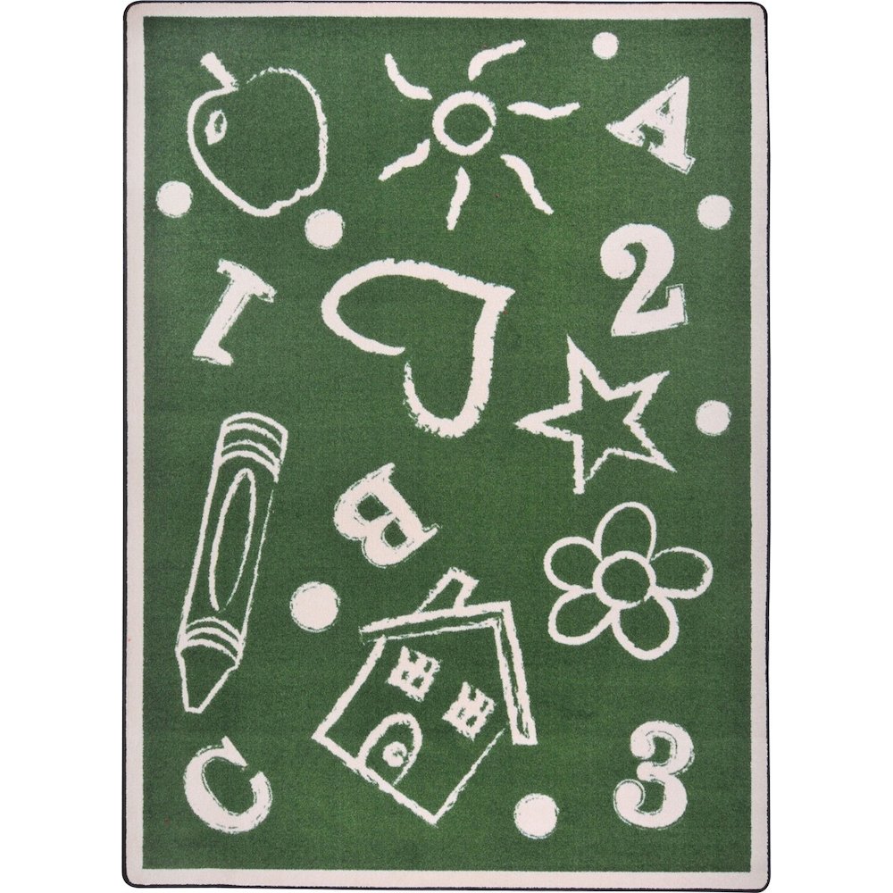 Playful Patterns Kid's Art 5'4" x 7'8" Area Rug in Color Green