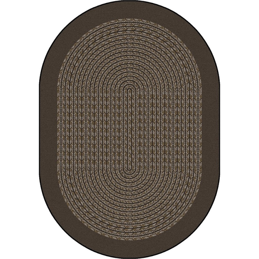 Kid Essentials Like Home 5'4" x 7'8" Oval Area Rug in Color Chocolate