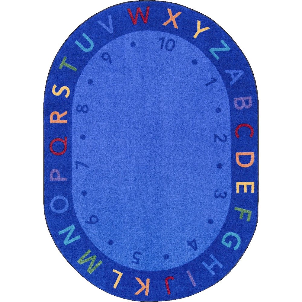 Kid Essentials Lively Letters 7'8" x 10'9" Oval Area Rug in Color Multi