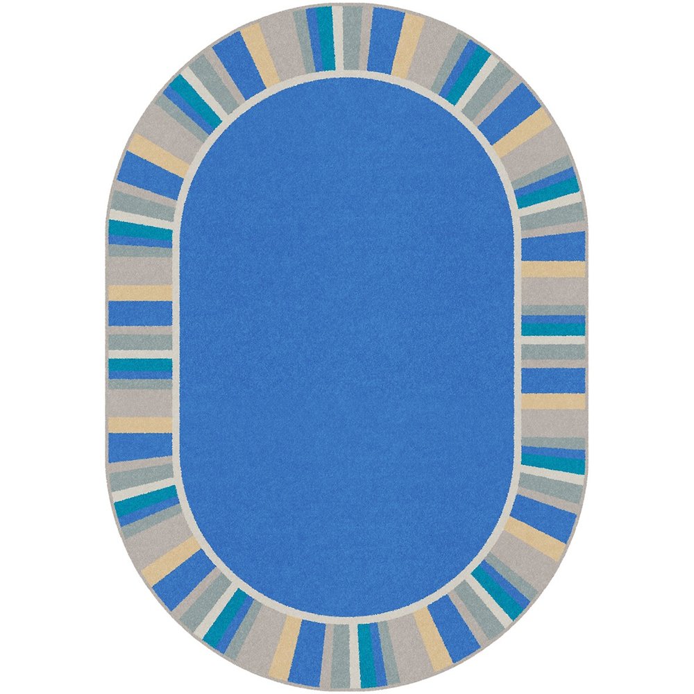 Kid Essentials Off the Cuff 5'4" x 7'8" Oval Area Rug in Color Light Blue