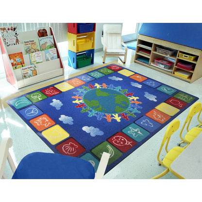 Kid Essentials One World 7'8" x 10'9" Area Rug in Color Primary