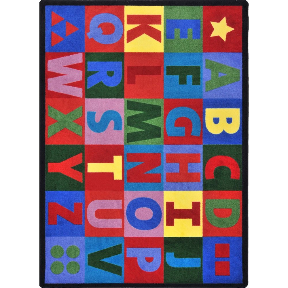 Kid Essentials Oversize Alphabet 7'8" x 10'9" Area Rug in Color Multi